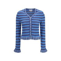 Cardigan Ganni in cotone blu