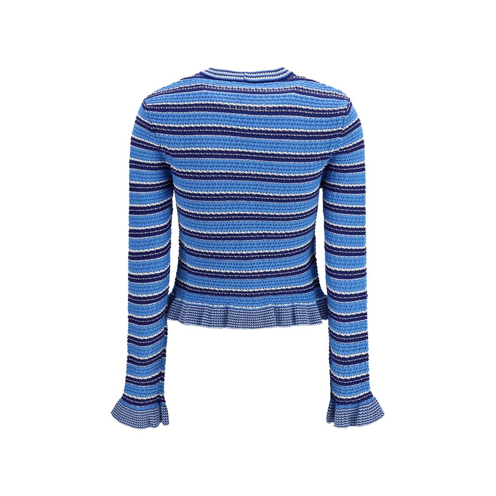 Cardigan Ganni in cotone blu