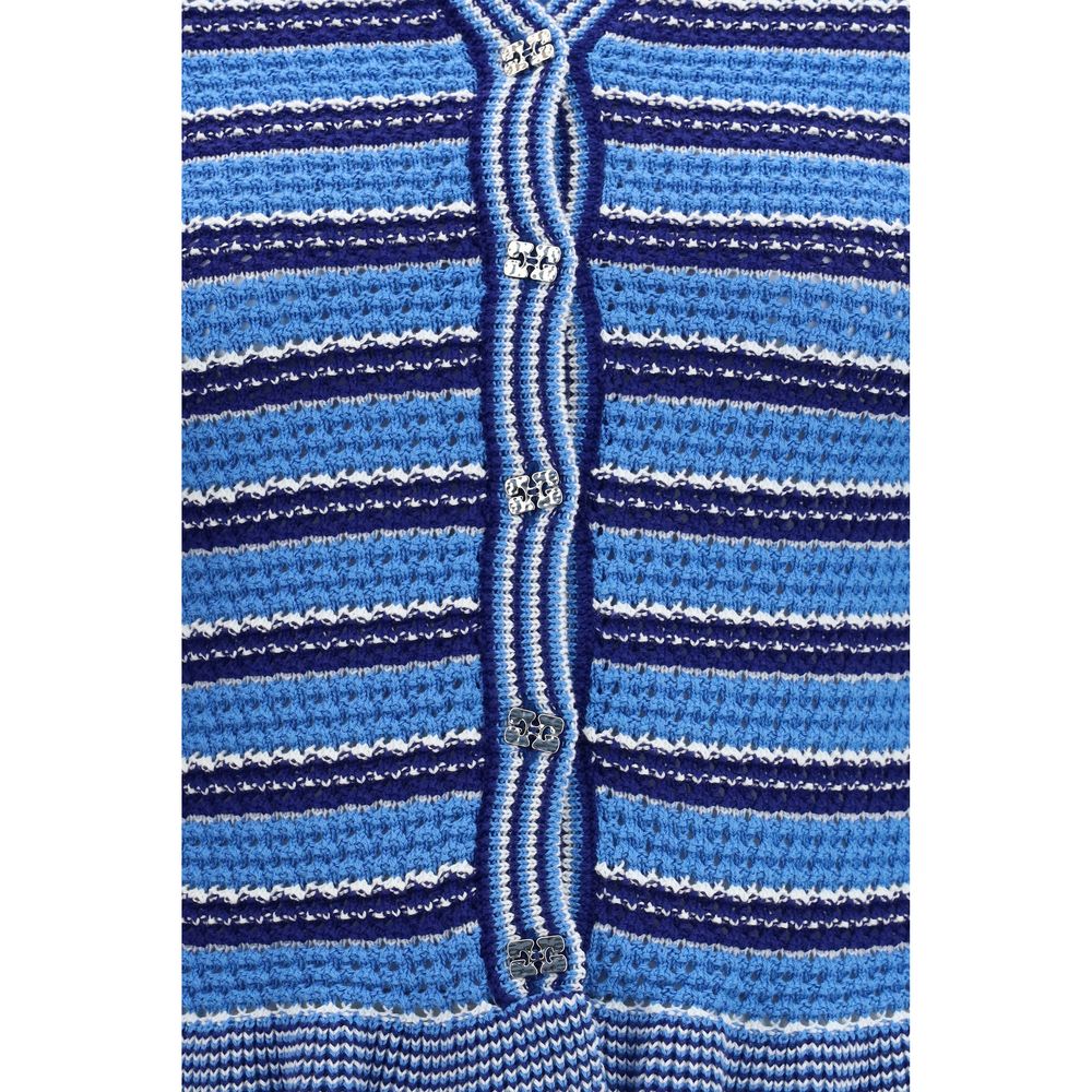 Cardigan Ganni in cotone blu