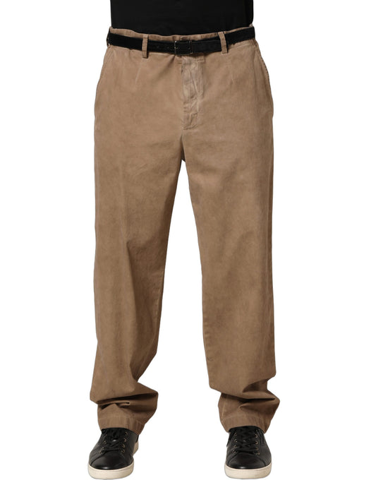 Pantaloni da uomo Domenico Tagliente a gamba dritta in cotone beige