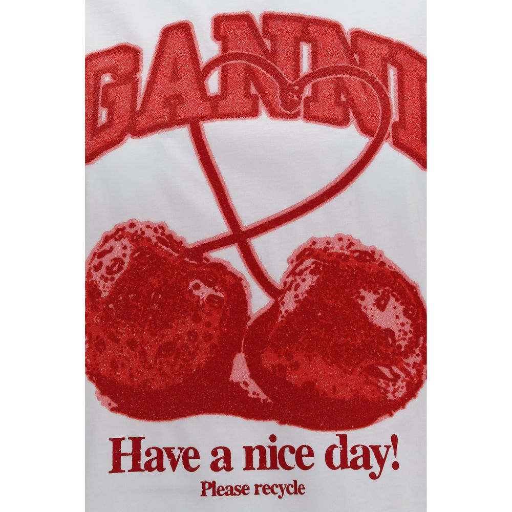 T-shirt Ganni in cotone bianco
