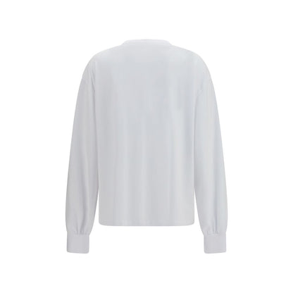 T-shirt blanc à manches longues en coton Ganni