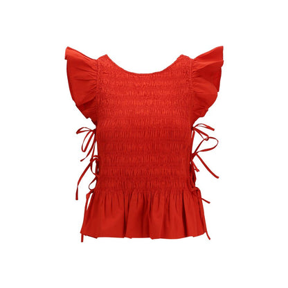 Camicetta Ganni in cotone rosso