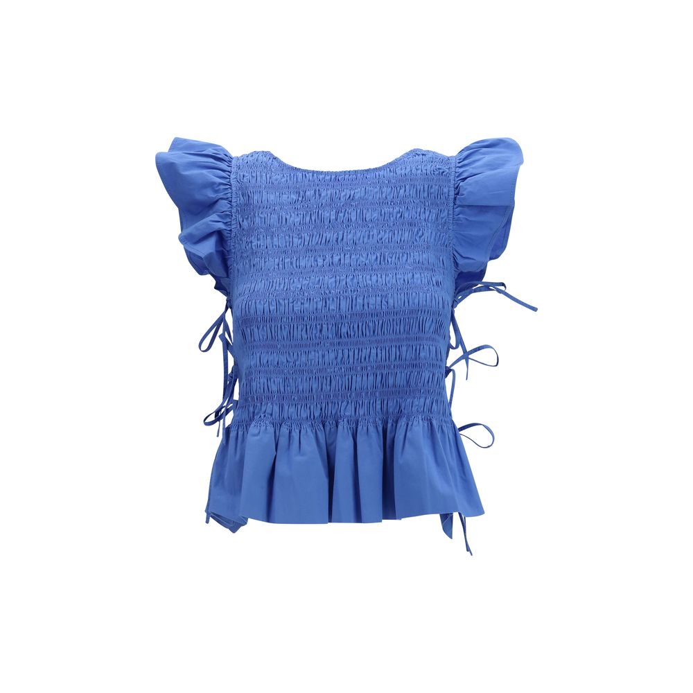 Camicetta Ganni in cotone blu