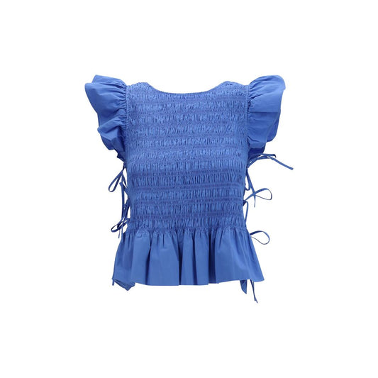 Camicetta Ganni in cotone blu