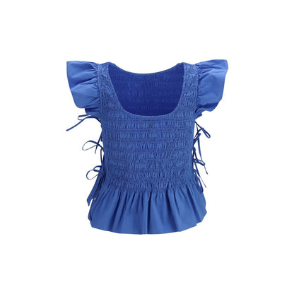Camicetta Ganni in cotone blu
