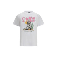 T-shirt Ganni in cotone bianco