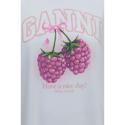 T-shirt Ganni in cotone bianco