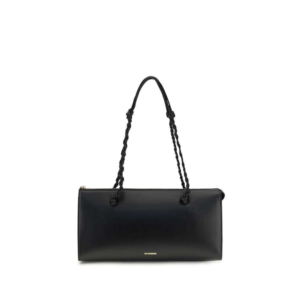 Borsa a spalla Jil Sander in pelle di vitello nera Bos Taurus