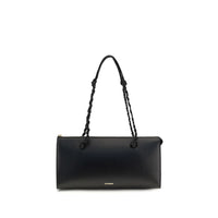 Borsa a spalla Jil Sander in pelle di vitello nera Bos Taurus