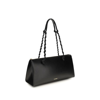 Borsa a spalla Jil Sander in pelle di vitello nera Bos Taurus