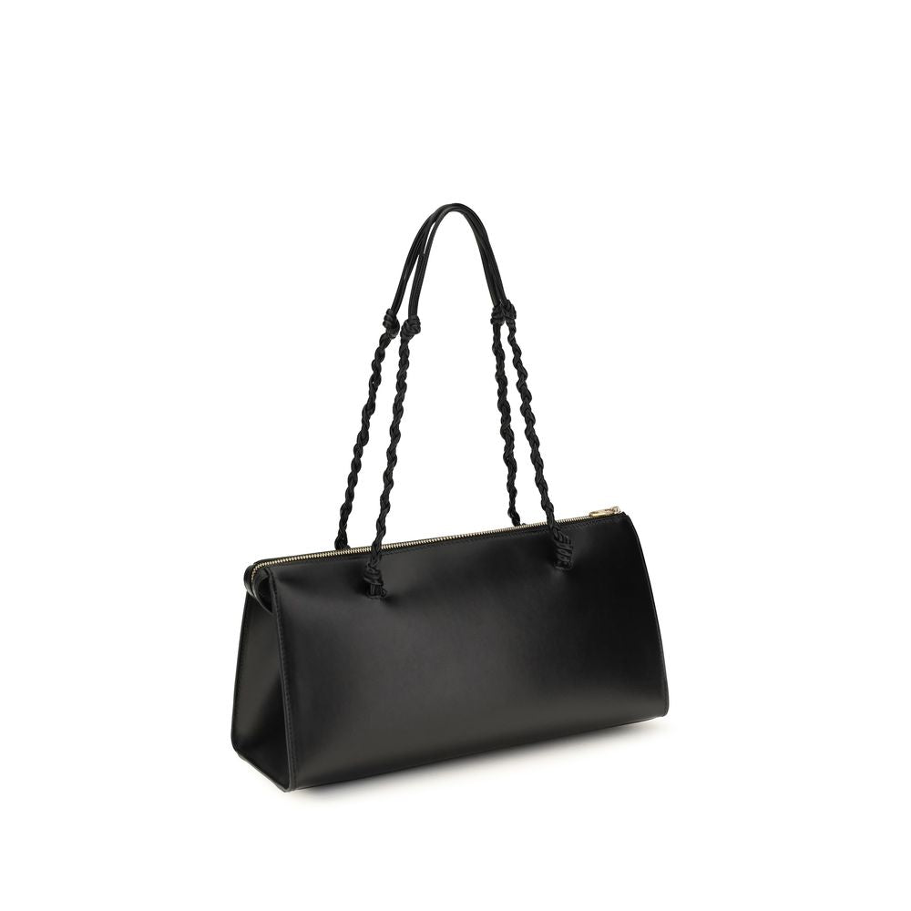 Borsa a spalla Jil Sander in pelle di vitello nera Bos Taurus