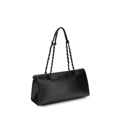 Borsa a spalla Jil Sander in pelle di vitello nera Bos Taurus