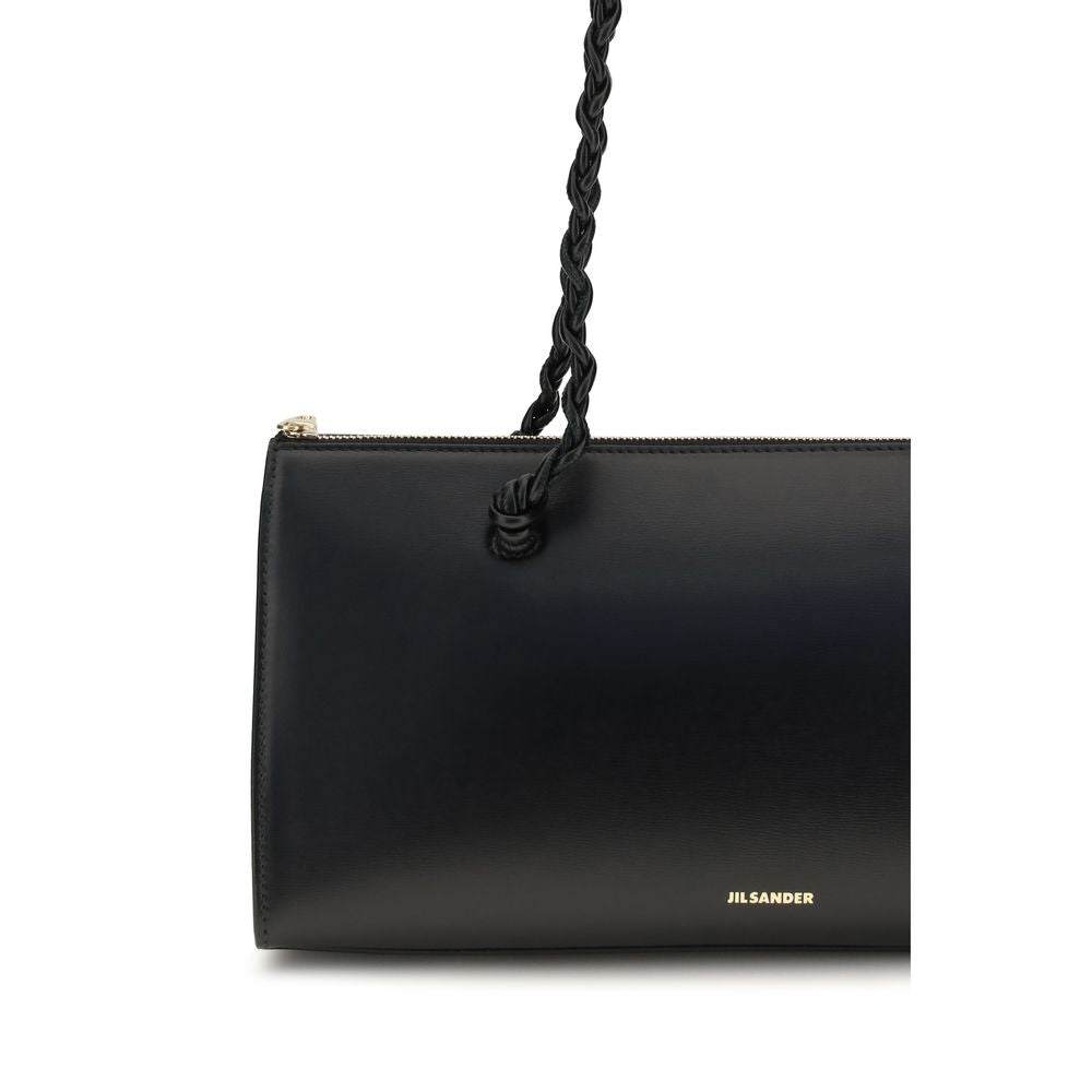 Borsa a spalla Jil Sander in pelle di vitello nera Bos Taurus
