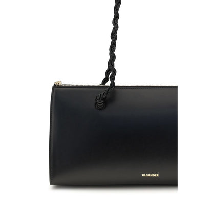 Borsa a spalla Jil Sander in pelle di vitello nera Bos Taurus