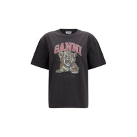 T-shirt Ganni in cotone nero