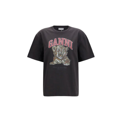 T-shirt Ganni in cotone nero