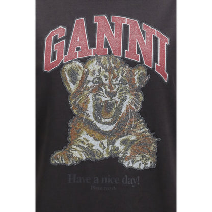 T-shirt Ganni in cotone nero