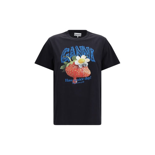 T-Shirt Ganni Nera in Cotone