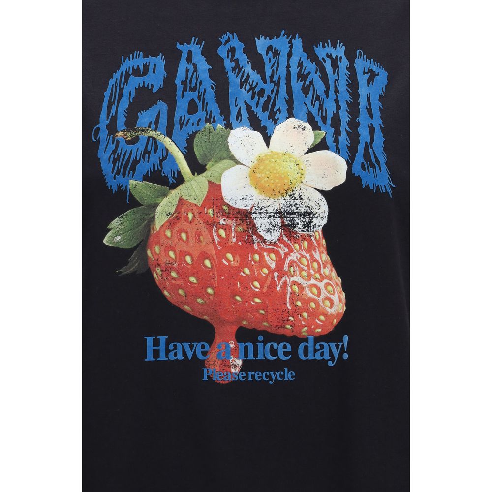 T-Shirt Ganni Nera in Cotone