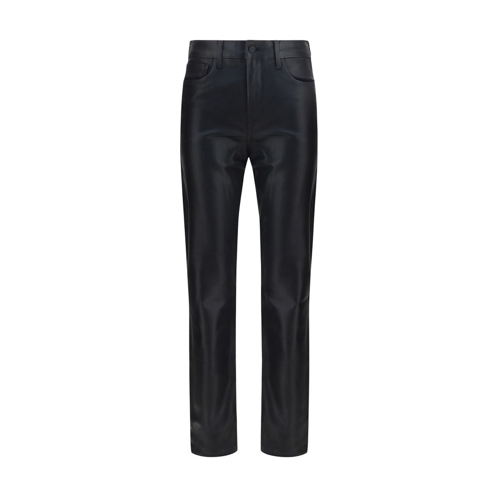 Pantaloni L'Agence in pelle nera