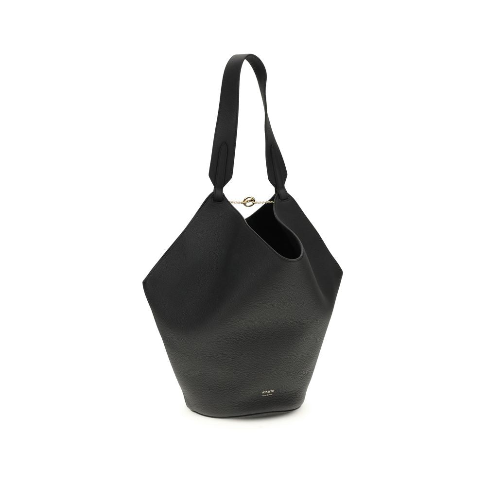 Sac bandoulière Khaite en cuir de veau noir Bos Taurus