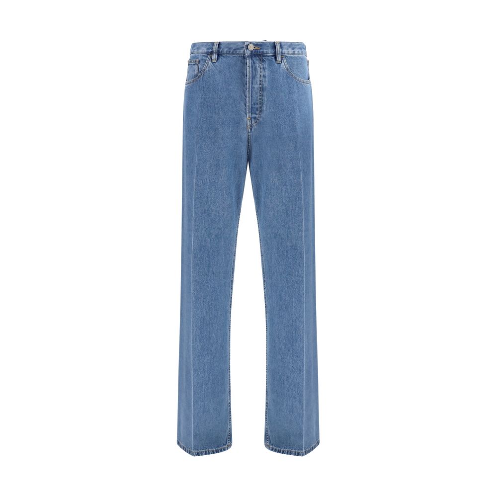Valentino Garavani Jeans Dritti in Cotone Blu