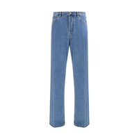 Valentino Garavani Jeans Dritti in Cotone Blu