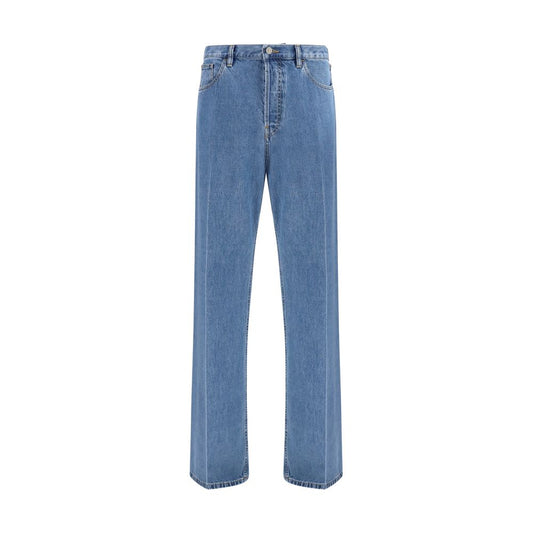 Valentino Garavani Jeans Dritti in Cotone Blu