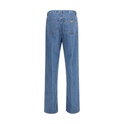 Valentino Garavani Jeans Dritti in Cotone Blu