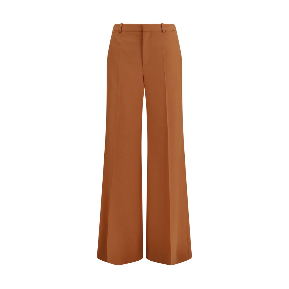 Pantaloni svasati Chloé in cotone arancione