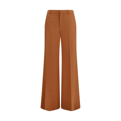 Pantaloni svasati Chloé in cotone arancione