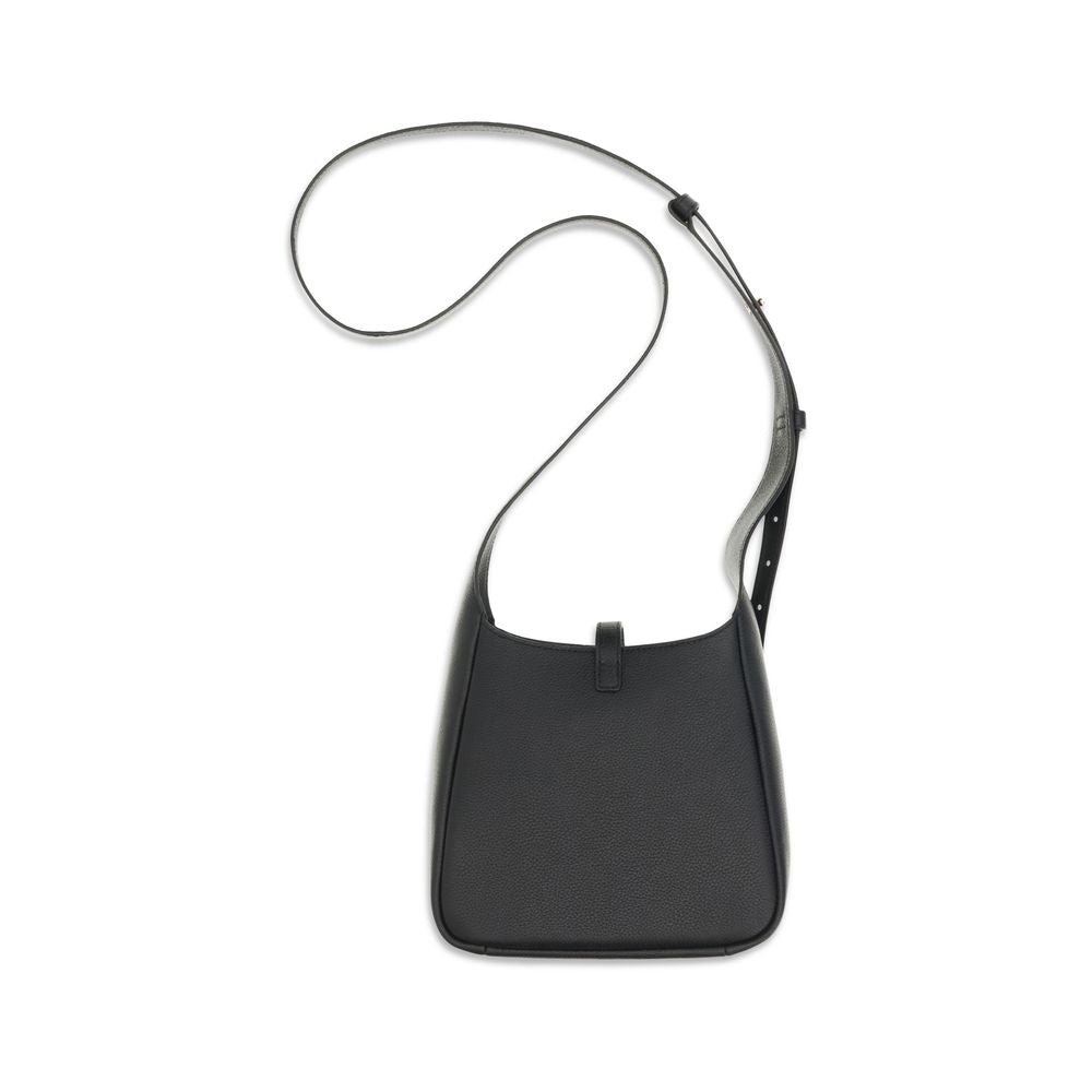 Borsa a spalla Tory Burch in pelle di vitello nera Bos Taurus