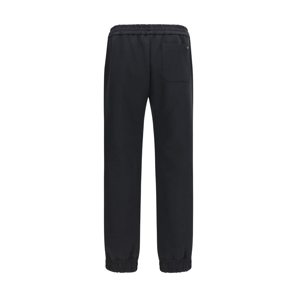 Valentino Garavani Joggers Neri in Cotone (Pantaloni da Allenamento)