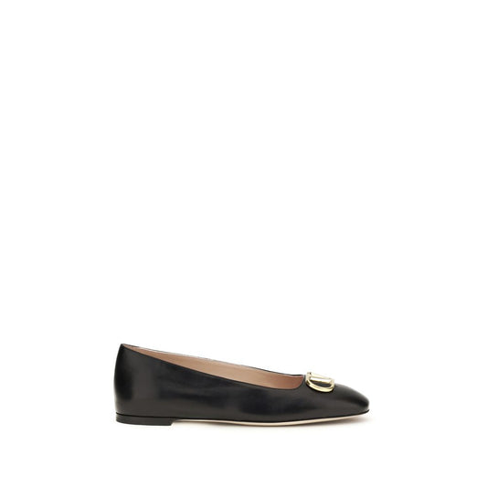 Valentino Garavani Ballerine Nere in Pelle di Vitello Bos Taurus