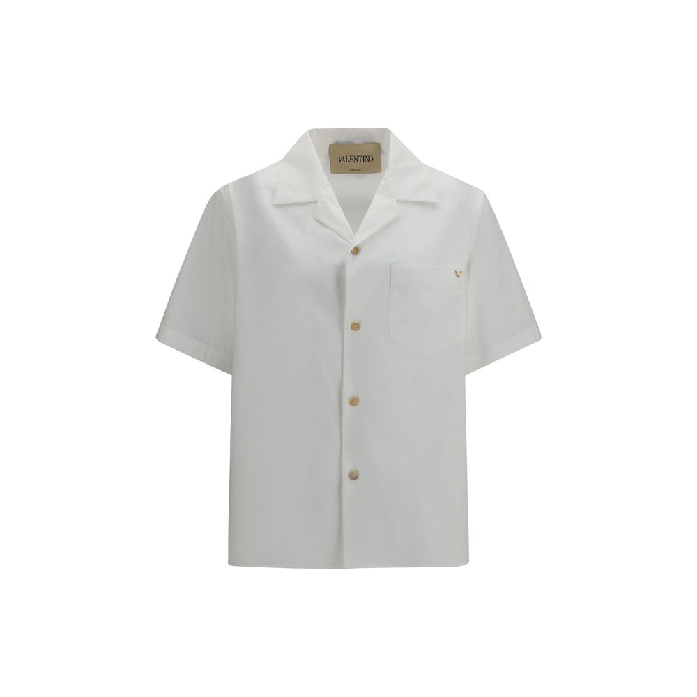Camicia a maniche corte bianca in cotone Valentino Garavani