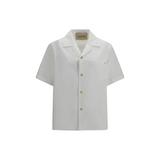 Camicia a maniche corte bianca in cotone Valentino Garavani