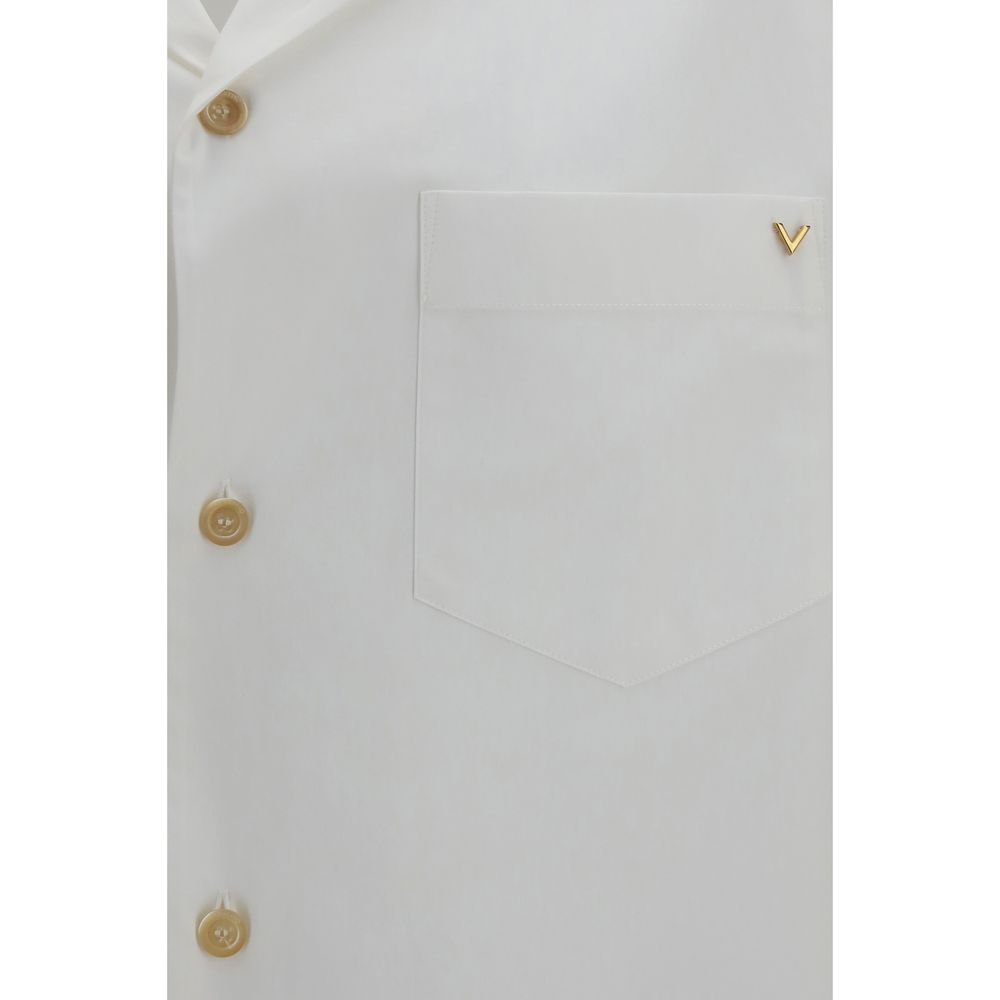 Camicia a maniche corte bianca in cotone Valentino Garavani