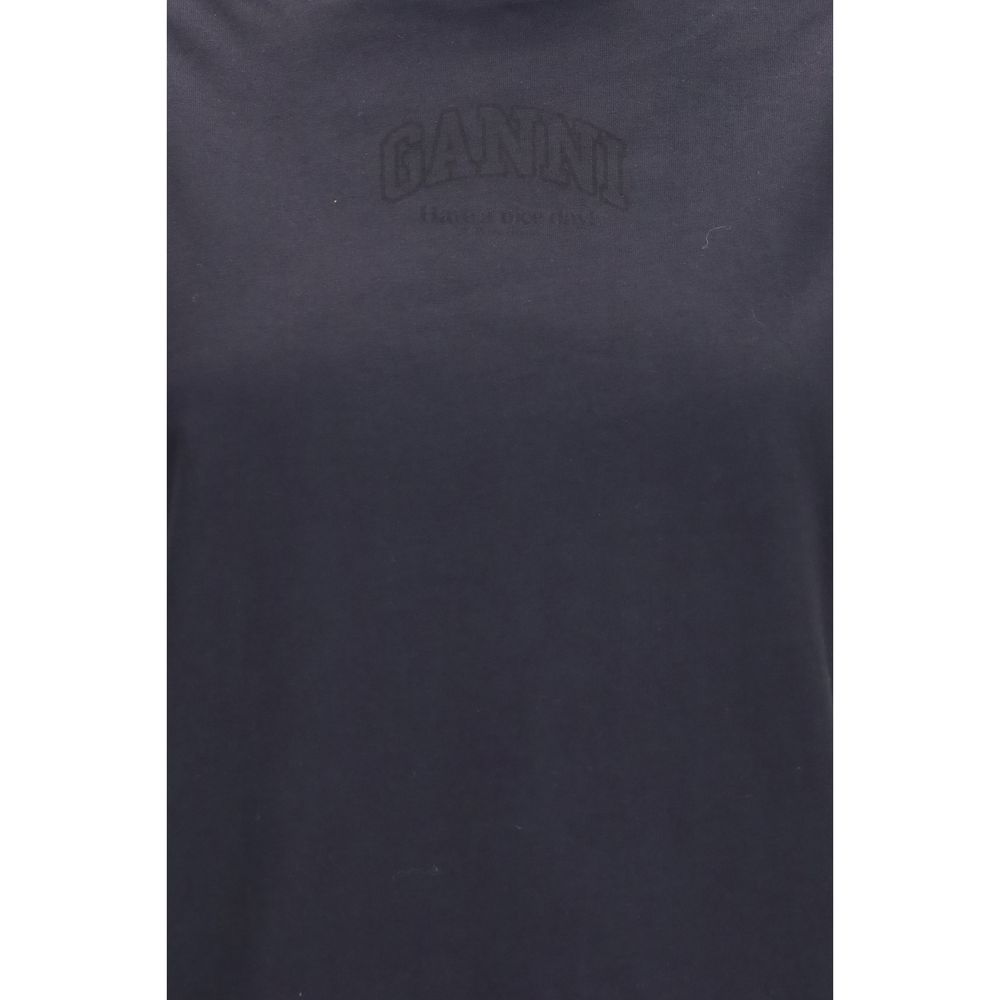 T-shirt noir en coton Ganni