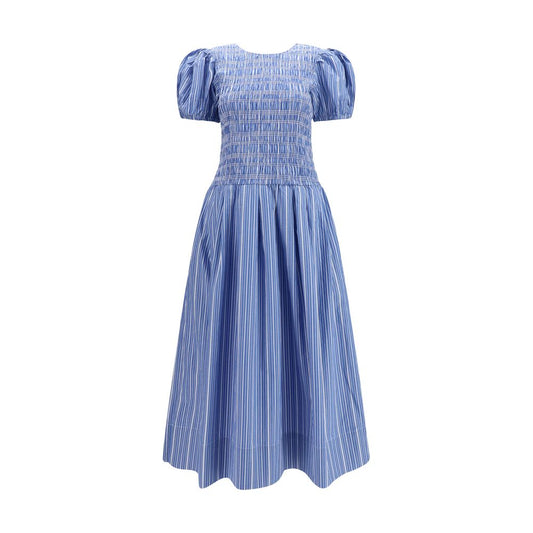 Vestito casual Ganni in cotone blu