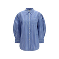 Camicia fantasia in cotone blu Ganni