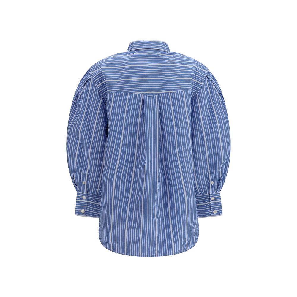 Camicia fantasia in cotone blu Ganni