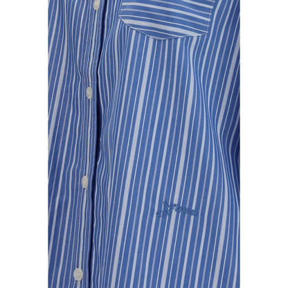 Camicia fantasia in cotone blu Ganni