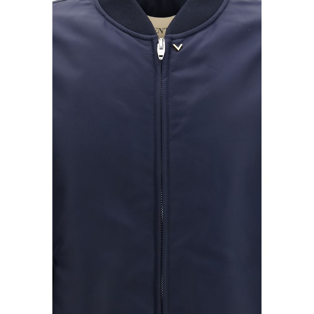 Bomber Valentino Garavani blu in poliammide