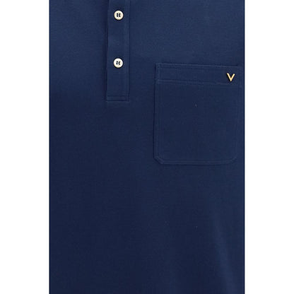 Polo Valentino Garavani in cotone blu