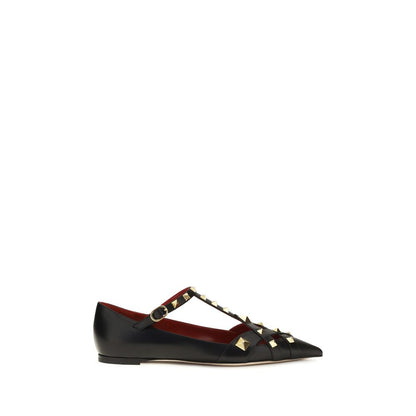 Valentino Garavani Ballerine Nere in Pelle di Capra