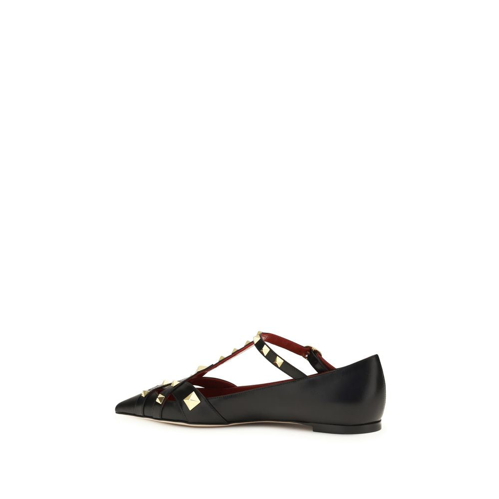 Valentino Garavani Ballerine Nere in Pelle di Capra