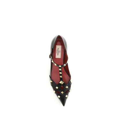 Valentino Garavani Ballerine Nere in Pelle di Capra