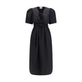 Ganni Abito Casual in Cotone Nero