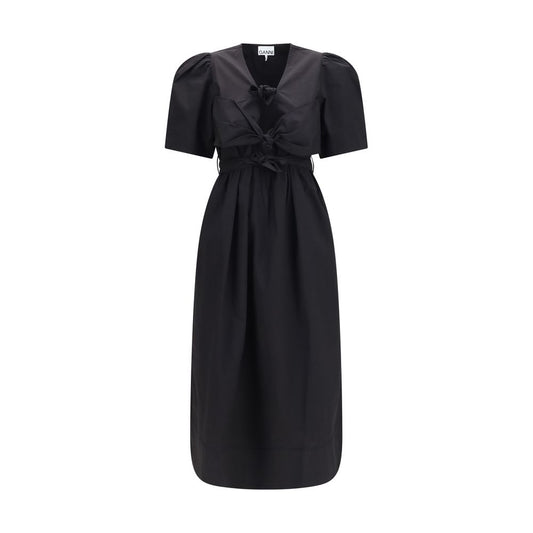 Ganni Abito Casual in Cotone Nero